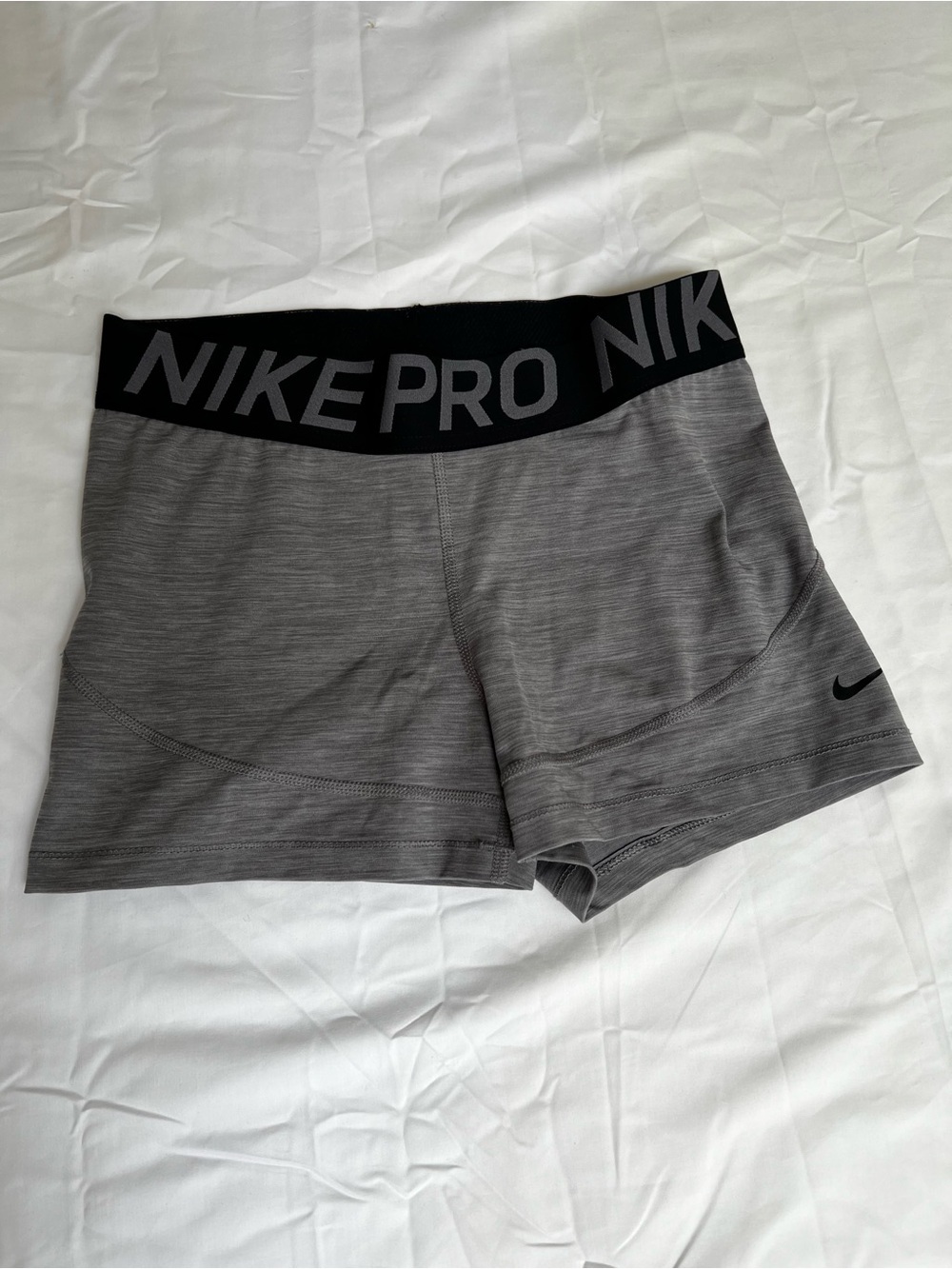 Nike Pro Black & Gray Stretch Athletic Shorts